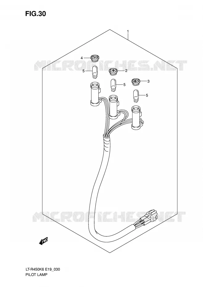 ENSEMBLE TEMOINS Suzuki QUAD 450 QUADRACER 2010  LT-R450ZL0(E19)
