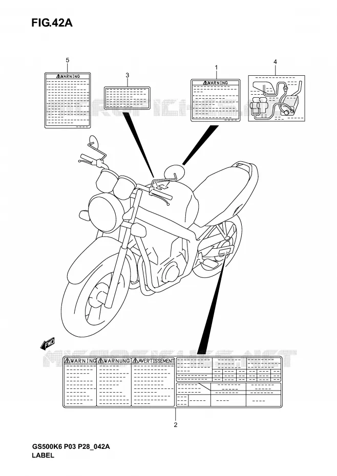 ETIQUETTE (MODELE K4/K5/K6) Suzuki MOTO 500 GS-F 2004  GS500FK4(P3)