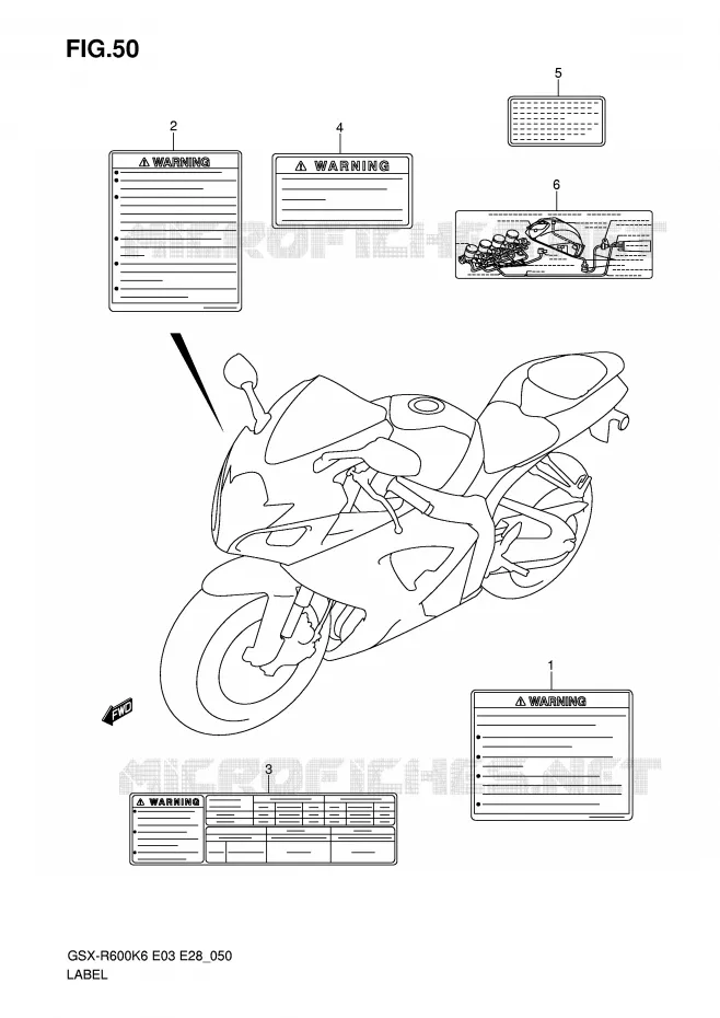 ETIQUETTE Suzuki MOTO 600 GSX-R 2006  GSX-R600K6(E3/E28)