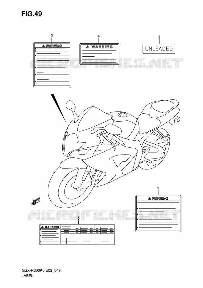 ETIQUETTE Suzuki MOTO 600 GSX-R 2007  GSX-R600U2K7(E2)
