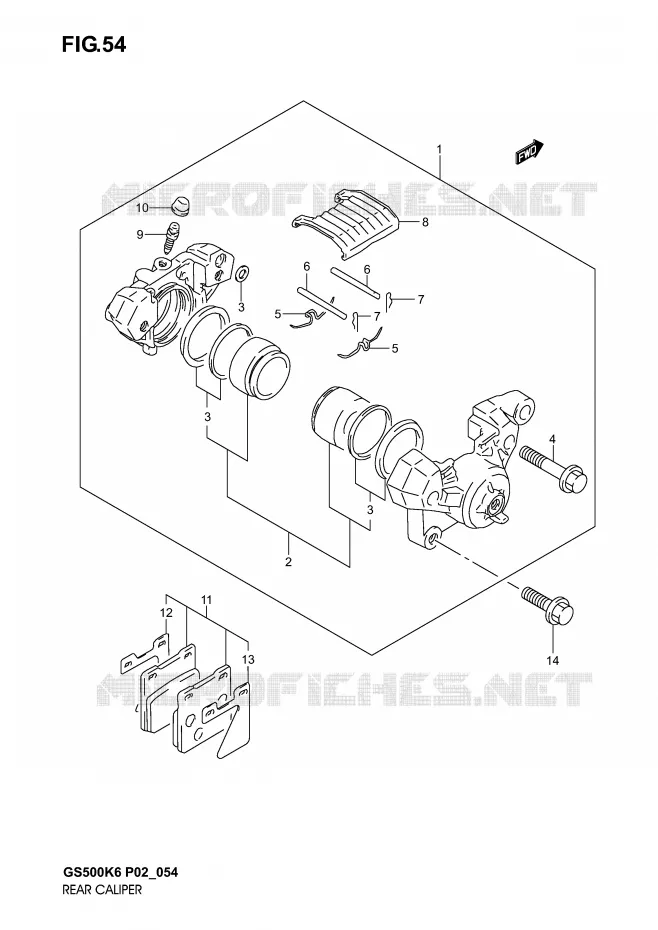 ETRIER DE FREIN ARRIERE (MODELE K3) Suzuki MOTO 500 GS-F 2006  GS500FK6(P19)