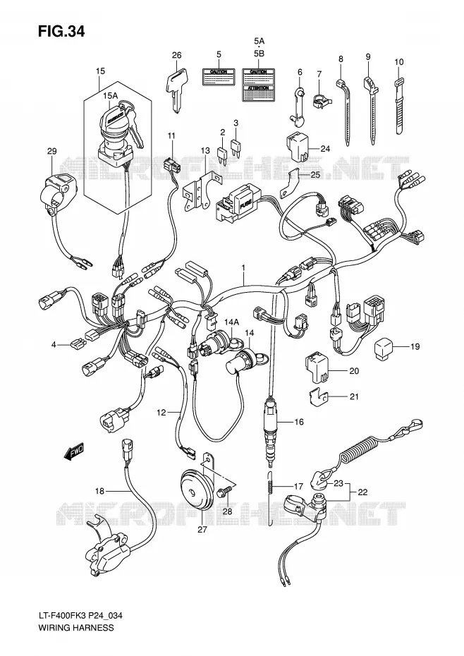FAISCEAU ELECTRIQUE Suzuki QUAD 400 EIGER 2007  LT-F400FK7(P24)