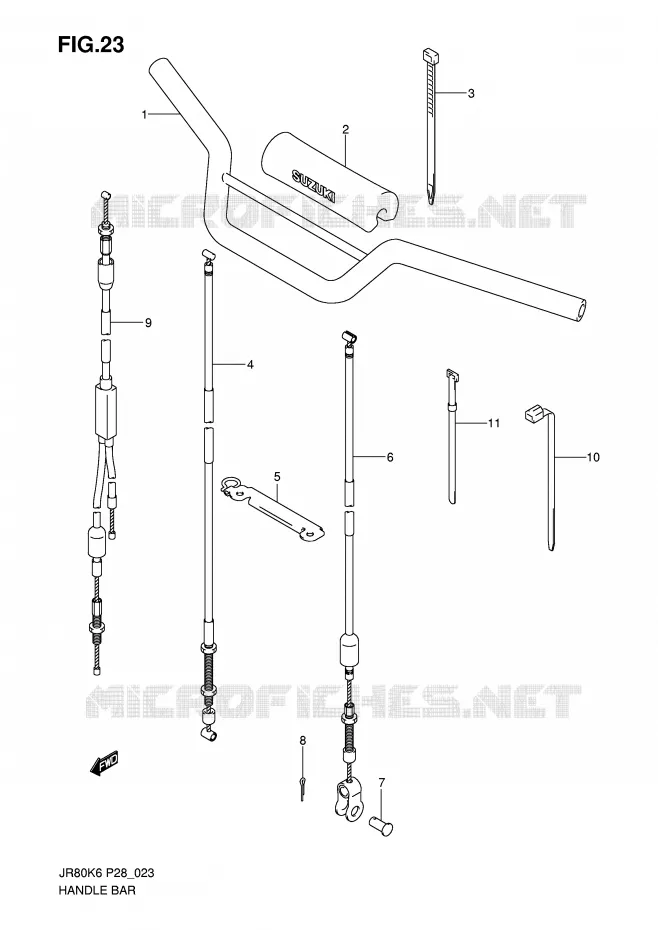 GUIDON - CABLES Suzuki MOTO 80 JR 2006  JR80K6(P28)