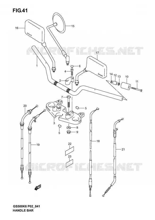 GUIDON (MODELE K3) Suzuki MOTO 500 GS-F 2006  GS500FUK6(P19)