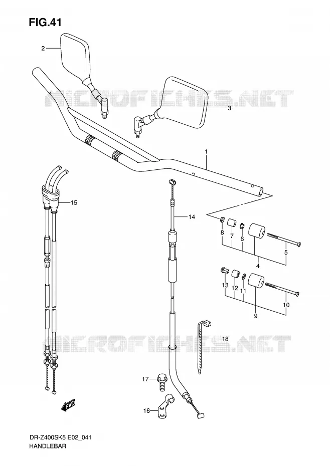 GUIDON Suzuki MOTO 400 DR-Z 2008  DR-Z400SK8(E2)
