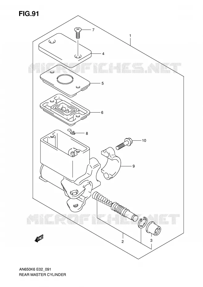 MAITRE CYLINDRE ARRIERE Suzuki SCOOTER 650 BURGMAN 2007  AN650AK7(E2)