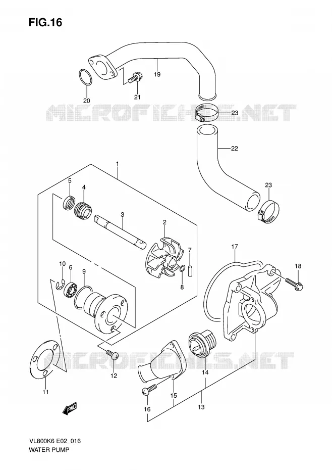 POMPE A EAU Suzuki MOTO 800 VOLUSIA 2006  VL800CK6(E2)