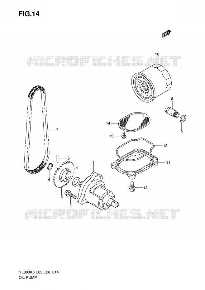 POMPE A HUILE Suzuki MOTO 800 VOLUSIA 2007  VL800K7(E3/E28)