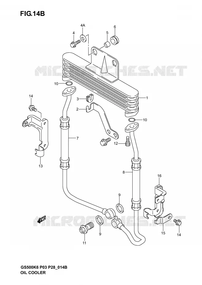 RADIATEUR D'HUILE (GS500F) Suzuki MOTO 500 GS-F 2005  GS500FK5(P3)