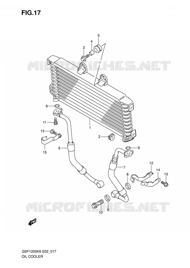 RADIATEUR D'HUILE Suzuki MOTO 1200 BANDIT-S 2006  GSF1200SK6(E2)