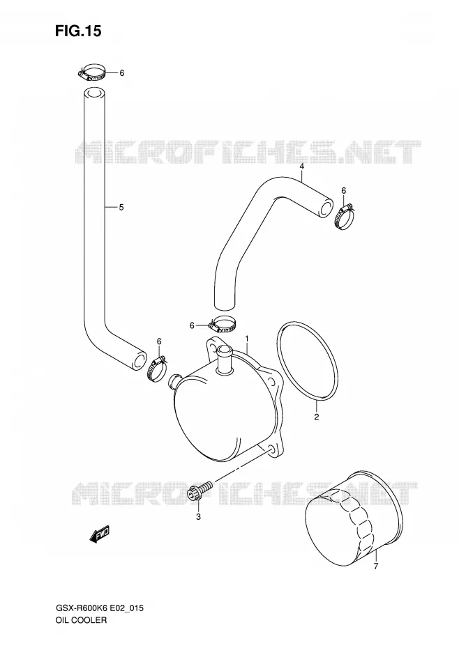 RADIATEUR D'HUILE Suzuki MOTO 600 GSX-R 2006  GSX-R600K6(E2)