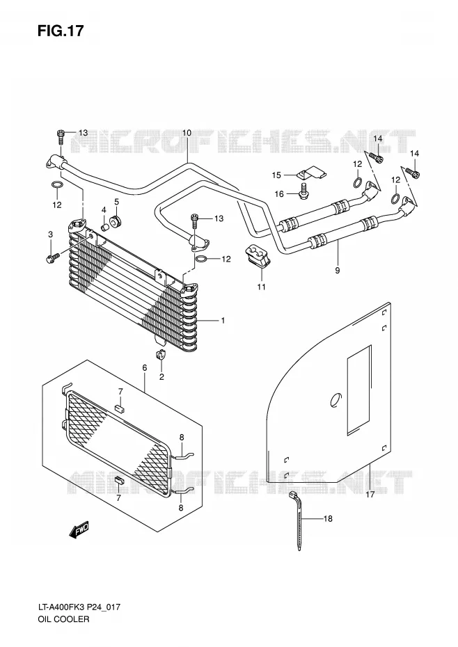 RADIATEUR D'HUILE Suzuki QUAD 400 EIGER 2005  LT-A400FK5(P24)
