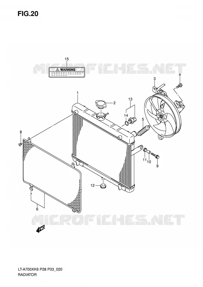 RADIATEUR Suzuki QUAD 700 KINGQUAD 2007  LT-A700XK7(P28/P33)