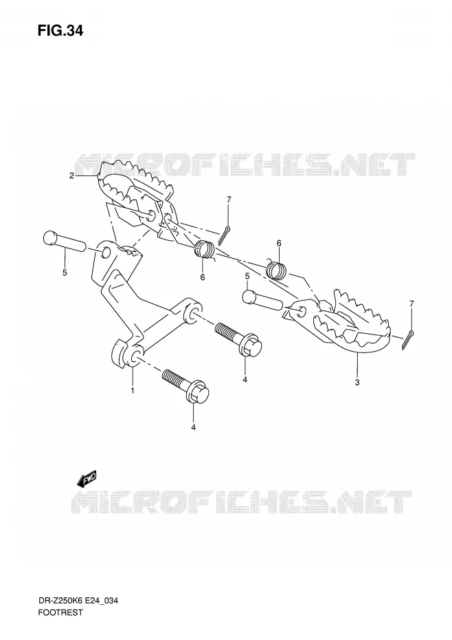 REPOSE PIED Suzuki MOTO 400 DR-Z 2009  DR-Z250K9(E24)