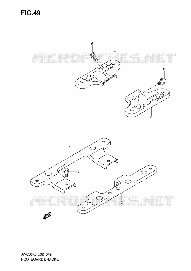 REPOSE PIEDS ARRIERE Suzuki SCOOTER 650 BURGMAN 2008  AN650AZK8(E2)