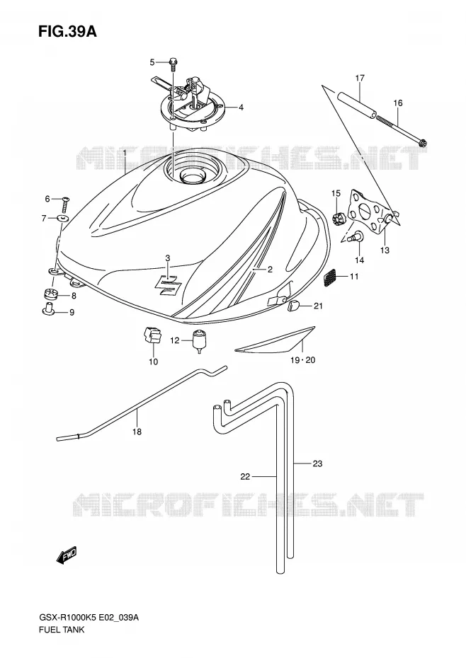 RESERVOIR D'ESSENCE (MODELE K6) Suzuki MOTO 1000 GSX-R 2005  GSX-R1000U2K5(E2)