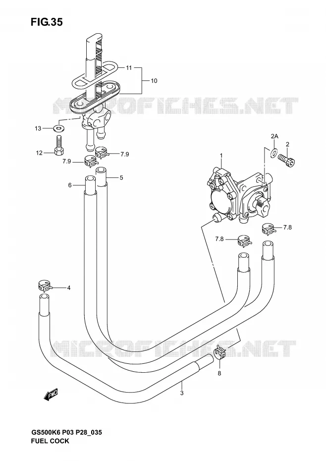 ROBINET D'ESSENCE Suzuki MOTO 500 GS-F 2005  GS500FK5(P3)