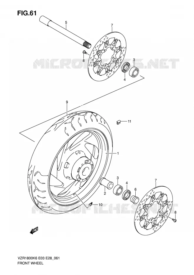ROUE AVANT Suzuki MOTO 1800 INTRUDER 2007  VZR1800ZK7(E3/E28)