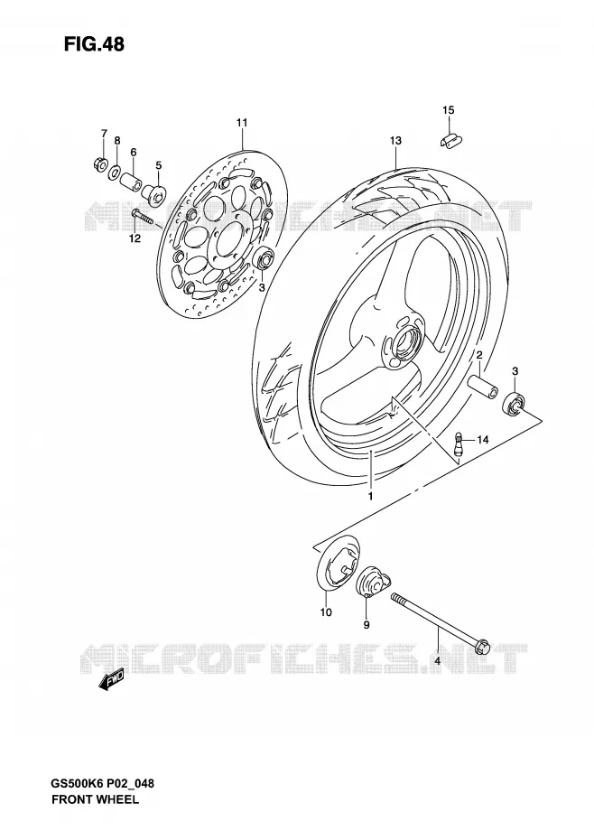 ROUE AVANT Suzuki MOTO 500 GS-E 2006  GS500K6(P19)