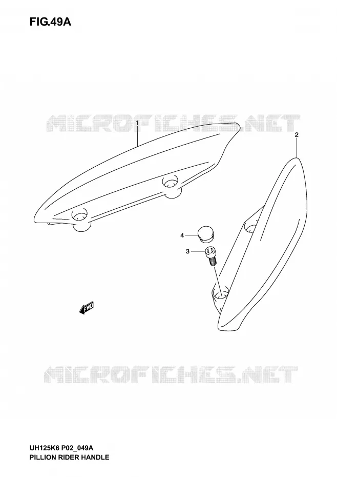 SUPPORT DOSSERET (MODELE K3) Suzuki SCOOTER 125 BURGMAN 2002  UH125K2(P2)