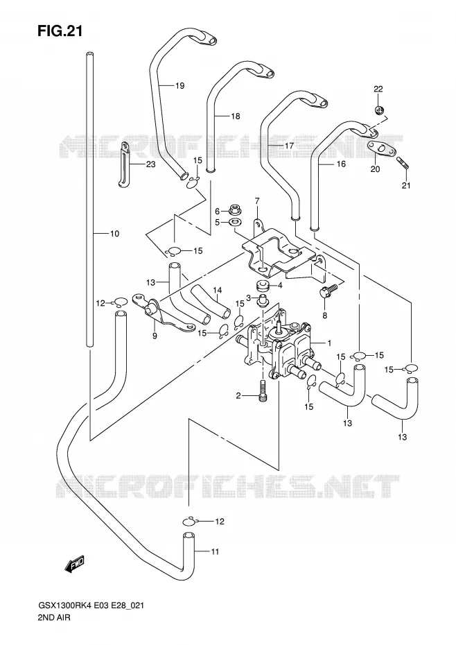 SYSTEME RECYCLAGE GAZ ECHAPPEMENT Suzuki MOTO 1300 HAYABUSA 2004  GSX1300RK4(E3/E28)