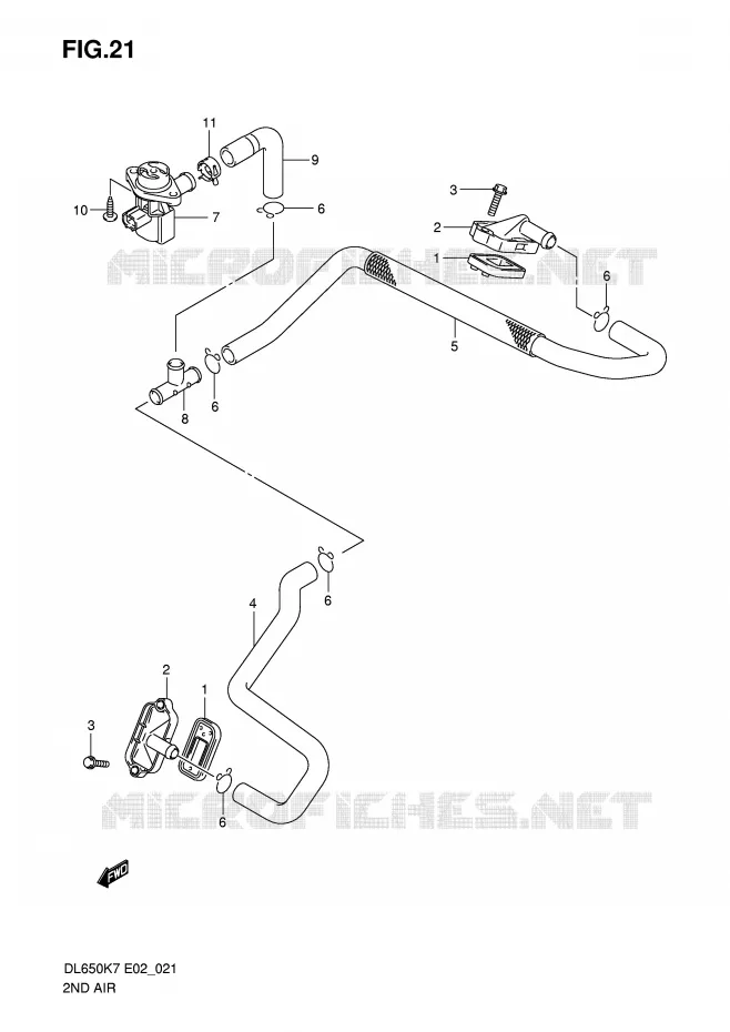 SYSTEME RECYCLAGE GAZ ECHAPPEMENT Suzuki MOTO 650 V-STROM 2008  DL650K8(E2)