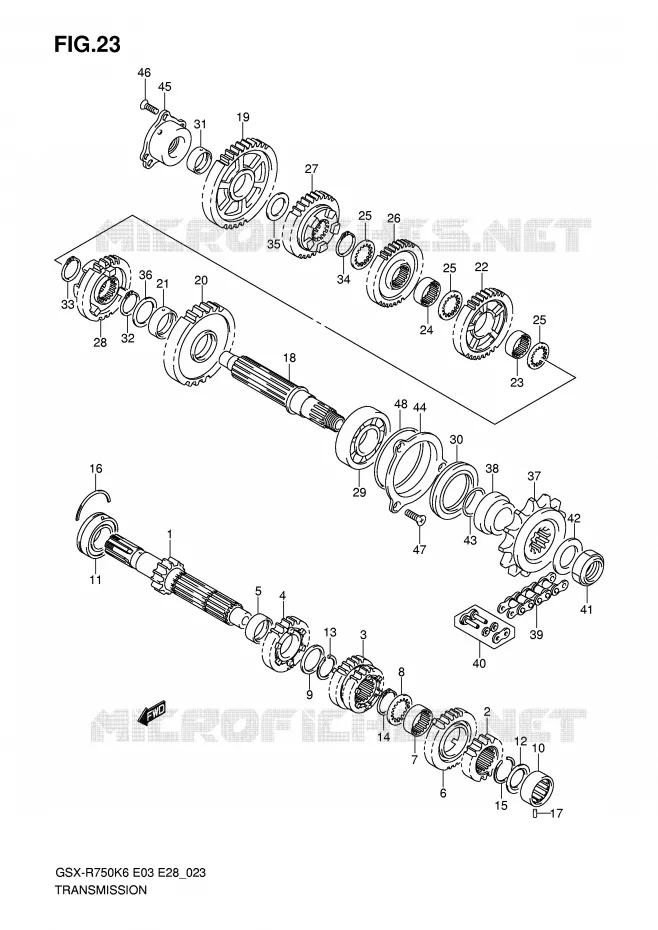 TRANSMISSION Suzuki MOTO 750 GSX-R 2007  GSX-R750K7(E3/E28)