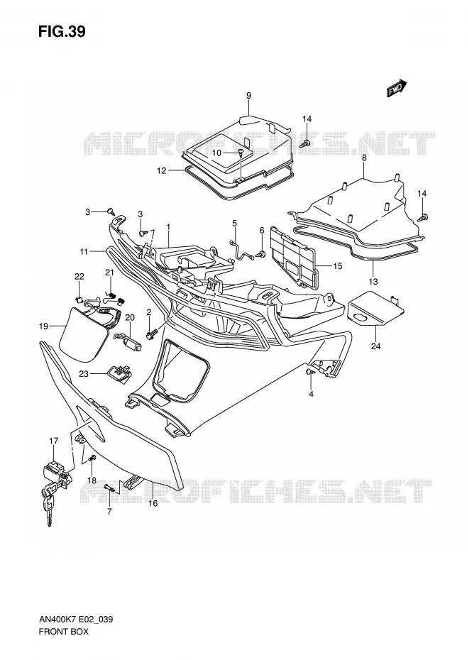VIDE POCHE Suzuki SCOOTER 400 BURGMAN 2010  AN400L0(E2)
