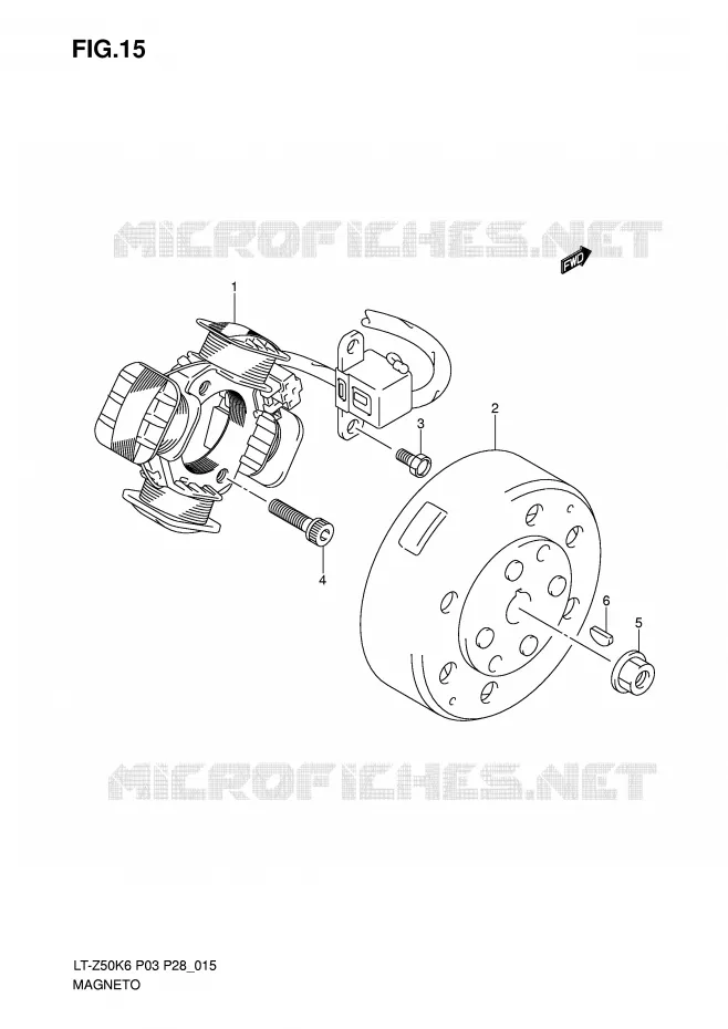 ALLUMAGE ROTOR - STATOR Suzuki QUAD 50 QUADSPORT 2008  LT-Z50K8(P3/P28)