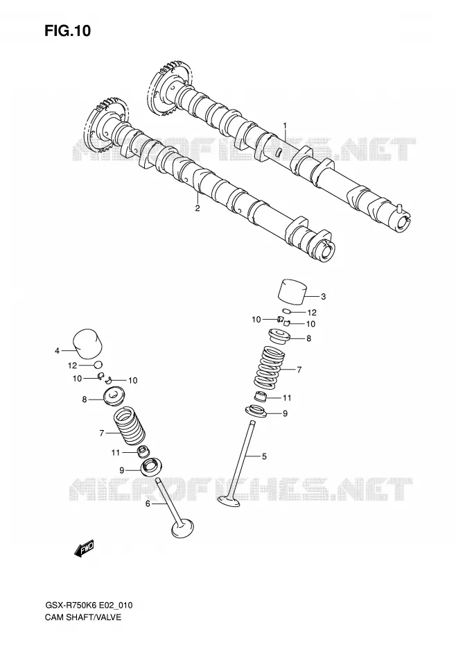 ARBRE A CAMES - SOUPAPES Suzuki MOTO 750 GSX-R 2006  GSX-R750U2K6(E2)