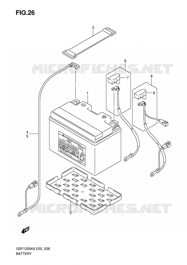 BATTERIE Suzuki MOTO 1200 BANDIT-S 2006  GSF1200SK6(E2)