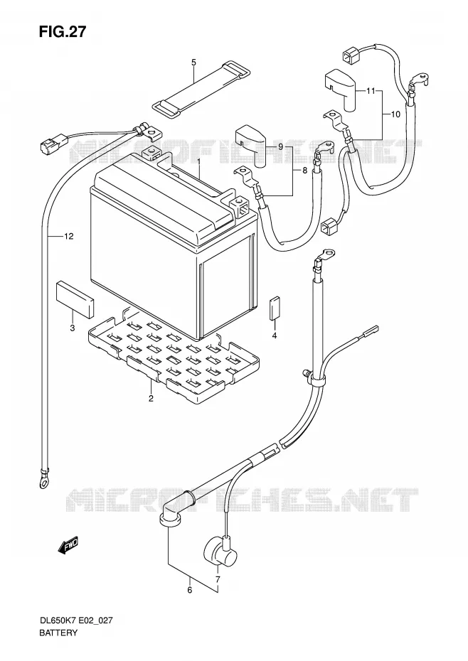 BATTERIE Suzuki MOTO 650 V-STROM 2010  DL650AL0(E2)