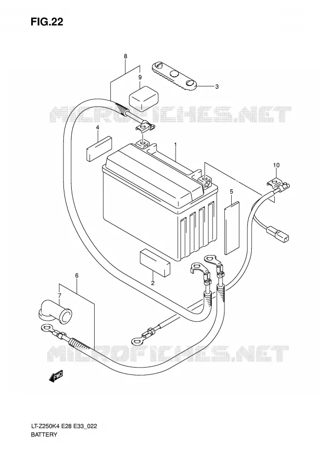 BATTERIE Suzuki QUAD 250 QUADSPORT 2007  LT-Z250K7(E28/E33)