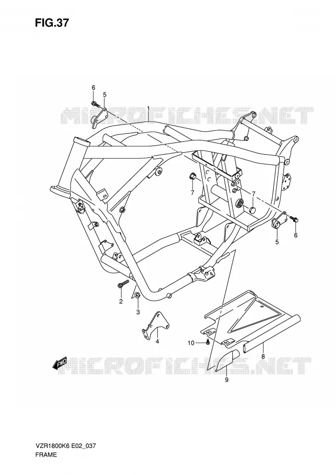 CADRE (MODEL K6/K7/K8) Suzuki MOTO 1800 INTRUDER 2009  VZR1800NK9(E2)