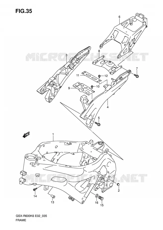 CADRE Suzuki MOTO 600 GSX-R 2006  GSX-R600U3K6(E2)