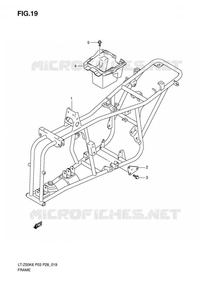 CADRE Suzuki QUAD 50 QUADSPORT 2010  LT-Z50L0(P3/P28)