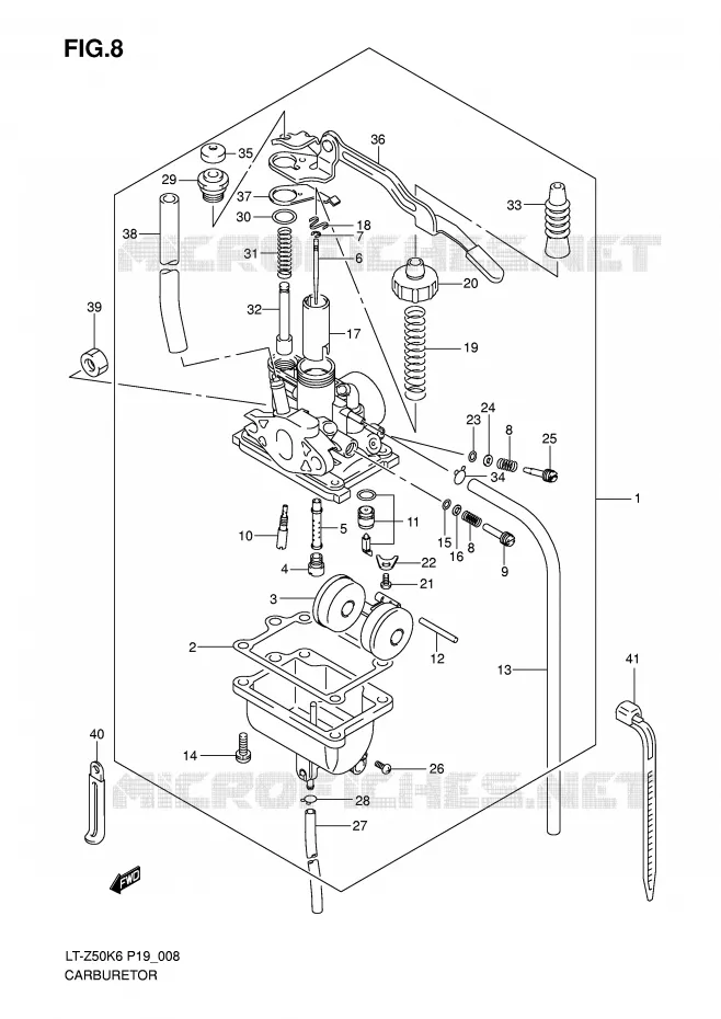 CARBURATEUR Suzuki QUAD 50 QUADSPORT 2009  LT-Z50K9(P19)