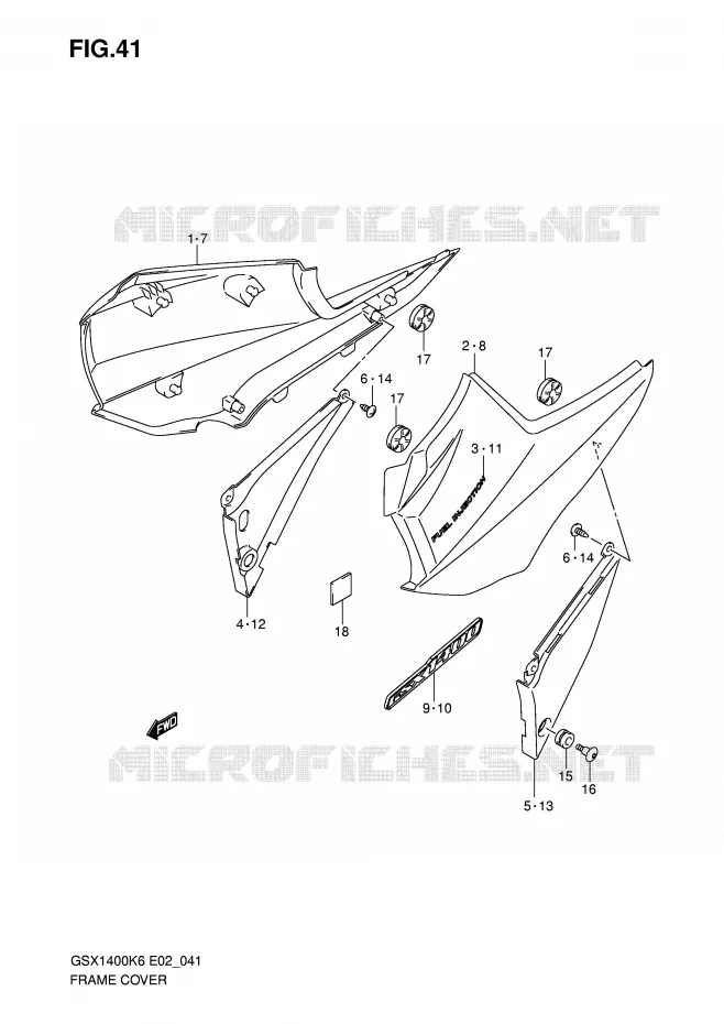 CARENAGES (GSX1400K6/K7) Suzuki MOTO 1400 GSX 2007  GSX1400K7(E2)