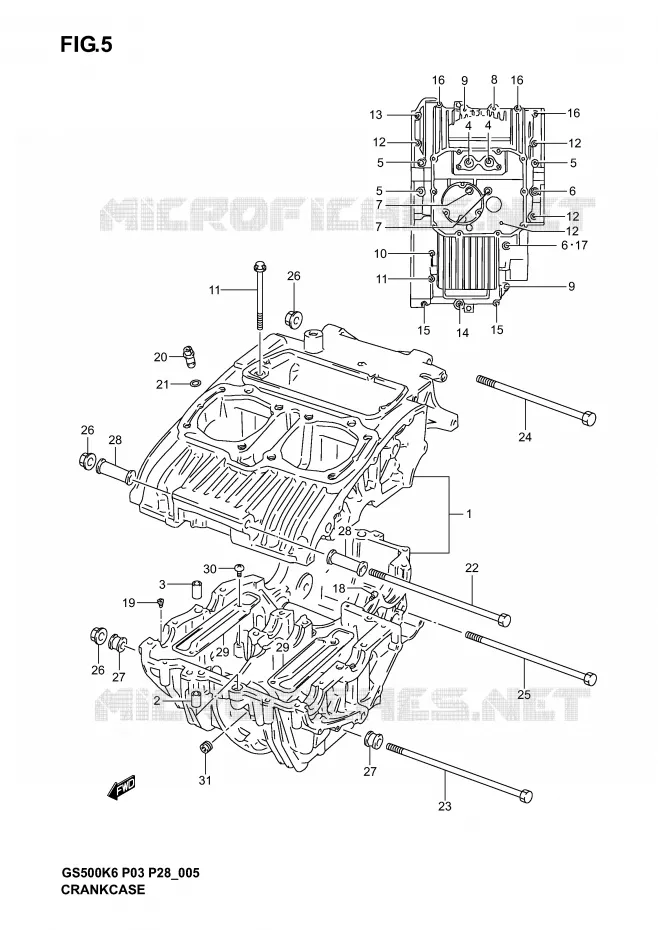 CARTER Suzuki MOTO 500 GS-E 2004  GS500K4(P3)