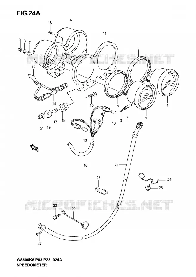 COMPTEUR (GS500K4/K5/K6 P28) Suzuki MOTO 500 GS-F 2005  GS500FK5(P3)