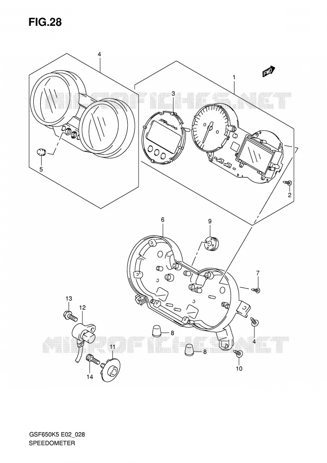 COMPTEUR (GSF650SK5/SK6/SUK5/SUK6) Suzuki MOTO 650 BANDIT 2005  GSF650SUK5(E2)