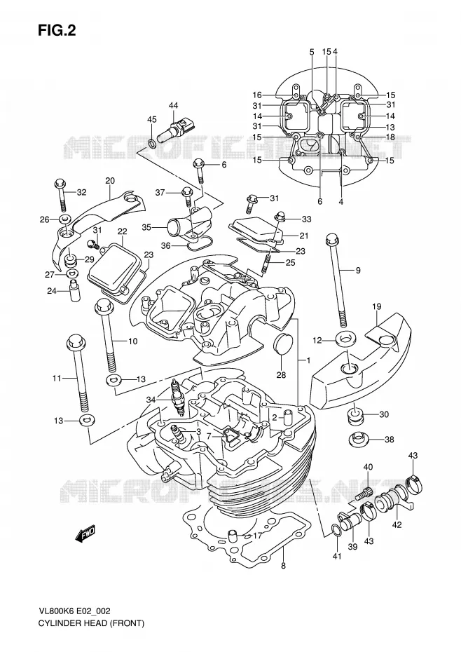 CULASSE AVANT (MODEL K6/K7/K8) Suzuki MOTO 800 VOLUSIA 2009  VL800CUEK9(E2)