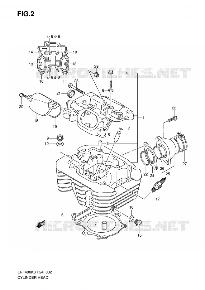 CULASSE Suzuki QUAD 400 EIGER 2003  LT-F400K3(P24)