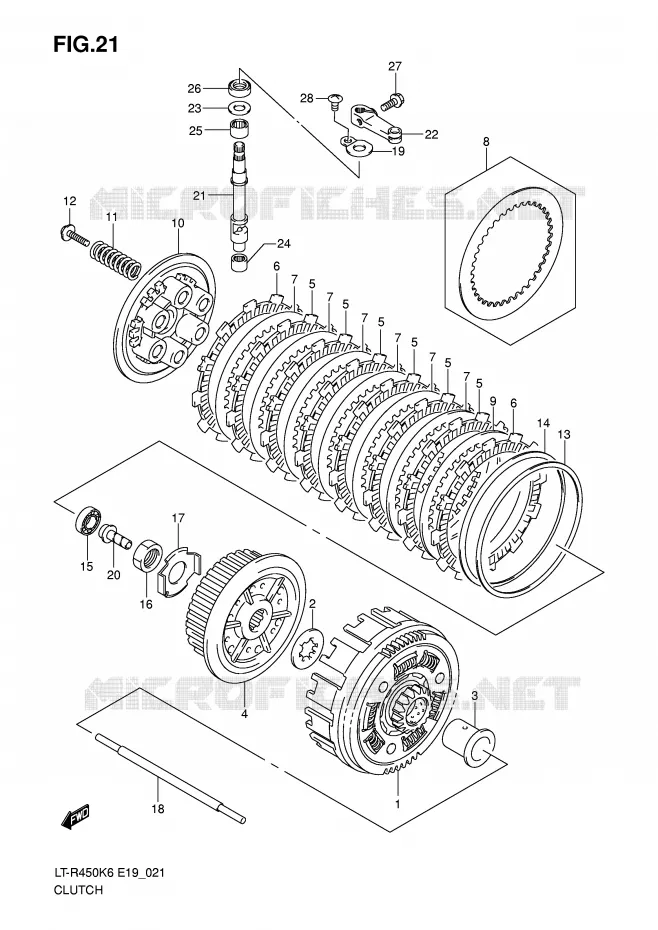 EMBRAYAGE (MODEL K6/K7) Suzuki QUAD 450 QUADRACER 2009  LT-R450ZK9(E19)