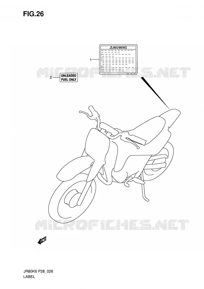 ETIQUETTE Suzuki MOTO 80 JR 2006  JR80K6(P28)