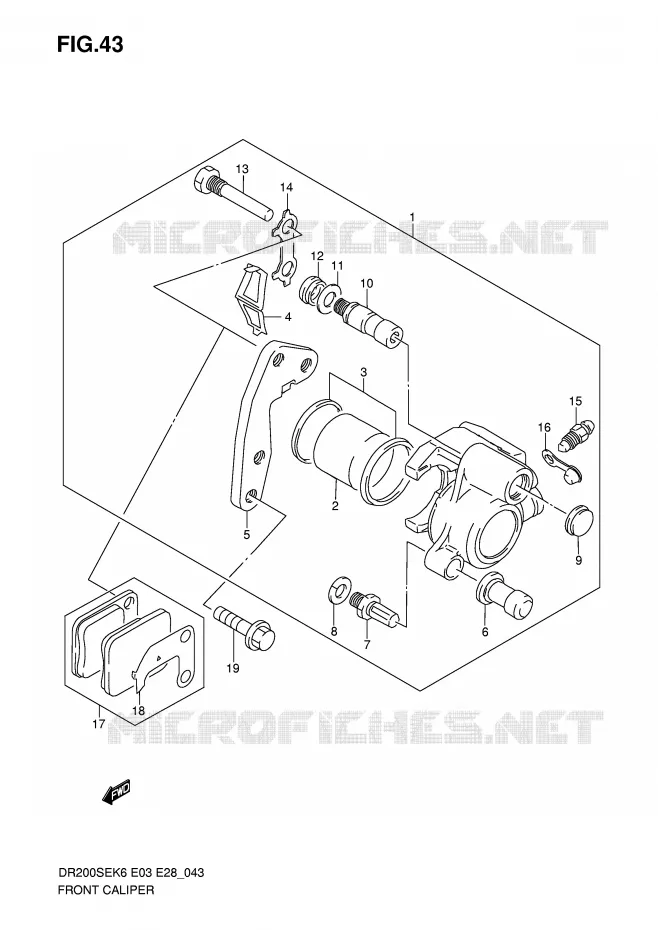 ETRIER DE FREIN AVANT Suzuki MOTO 200 DR 2006  DR200SEK6(E3/E28)