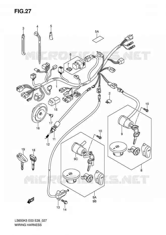FAISCEAU ELECTRIQUE Suzuki MOTO 650 BOULEVARD 2009  LS650K9(E3/E28)