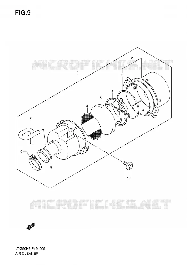 FILTRE A AIR Suzuki QUAD 50 QUADSPORT 2012  LT-Z50L0(P19)