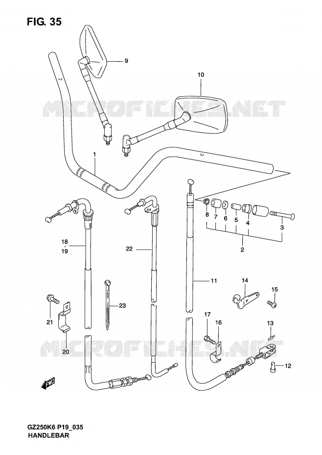 GUIDON Suzuki MOTO 250 MARAUDER 2006  GZ250K6(P19)