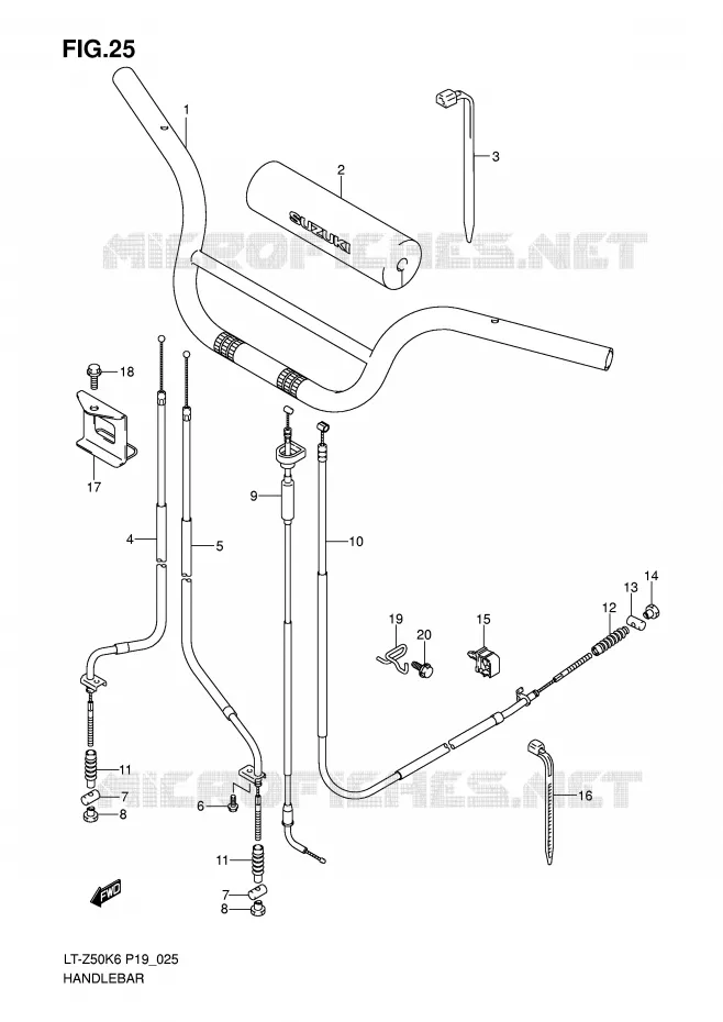 GUIDON Suzuki QUAD 50 QUADSPORT 2013  LT-Z50L0(P19)